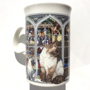 Dunoon Christmas mug Cats in Window Sue Scullard